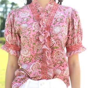 Fox & Hen The Label Della Ruffled Top Size M